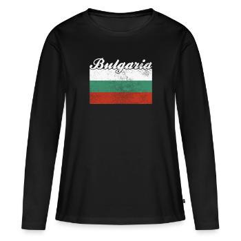 Pavillon : Bulgarie Bulgarie - T-shirt manches longues Premium bio Femme - noir - Devant - Julia (174cm)