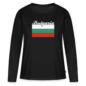 Pavillon : Bulgarie Bulgarie - T-shirt manches longues Premium bio Femme - noir - Devant - Julia (174cm)