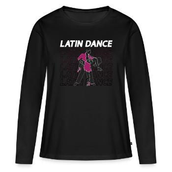 Danse Salsa Danse Latine Musique Mambo Danseuse Salsa - T-shirt manches longues Premium bio Femme - noir - Devant - Julia (174cm)
