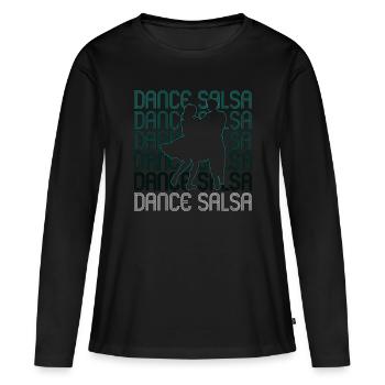 Salsa Danse Salsa Mambo Mélomane Danse Sport - T-shirt manches longues Premium bio Femme - noir - Devant - Julia (174cm)