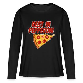 Repos au pepperoni 4 - T-shirt manches longues Premium bio Femme - noir - Devant - Julia (174cm)