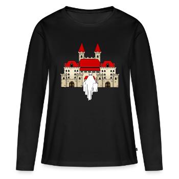 Schloss Geist Gespenst Spuk Mitternacht spuken - Frauen Premium Bio Langarmshirt - Schwarz - Vorne - Julia (174cm)