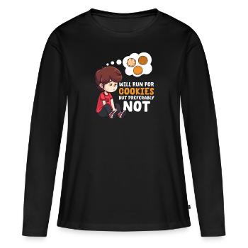 Cookie Lover courra pour les cookies mais de préférence N - T-shirt manches longues Premium bio Femme - noir - Devant - Julia (174cm)