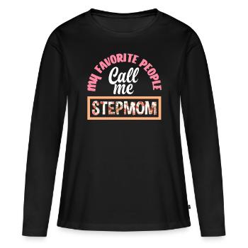 Belle-mère - T-shirt manches longues Premium bio Femme - noir - Devant - Julia (174cm)