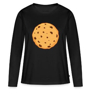 Schokoladenstückchen-Keks - Frauen Premium Bio Langarmshirt - Schwarz - Vorne - Julia (174cm)
