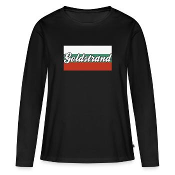 Sables d’or Bulgarie - T-shirt manches longues Premium bio Femme - noir - Devant - Julia (174cm)