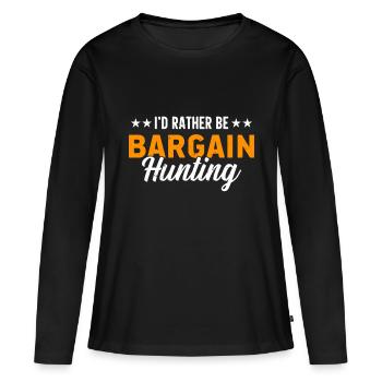 Vente de garage - T-shirt manches longues Premium bio Femme - noir - Devant - Julia (174cm)