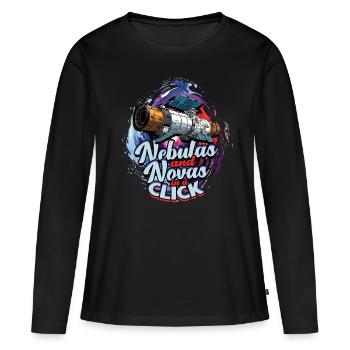 Astrophotographie Nébuleuses et novas en un clic - T-shirt manches longues Premium bio Femme - noir - Devant - Julia (174cm)