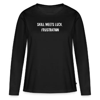 Billard - L’habileté rencontre la chance, la frustration - T-shirt manches longues Premium bio Femme - noir - Devant - Julia (174cm)