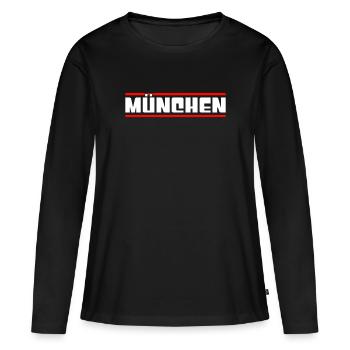 Munich - T-shirt manches longues Premium bio Femme - noir - Devant - Julia (174cm)