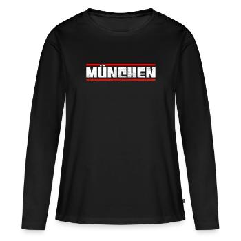 Munich - T-shirt manches longues Premium bio Femme - noir - Devant - Julia (174cm)