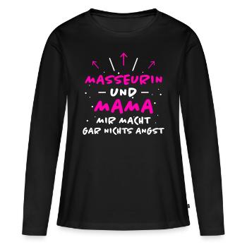 Masseurin Spruch Beruf Lustiges Masseurin Geschenk - Frauen Premium Bio Langarmshirt - Schwarz - Vorne - Julia (174cm)
