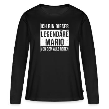 Je suis cette légende pour Mario - T-shirt manches longues Premium bio Femme - noir - Devant - Julia (174cm)