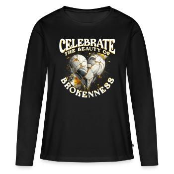 Les Kintsugi célèbrent la beauté de la rupture - T-shirt manches longues Premium bio Femme - noir - Devant - Julia (174cm)