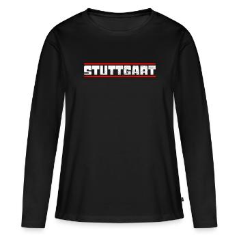 Stuttgart - T-shirt manches longues Premium bio Femme - noir - Devant - Julia (174cm)