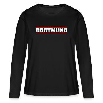 Dortmund - T-shirt manches longues Premium bio Femme - noir - Devant - Julia (174cm)