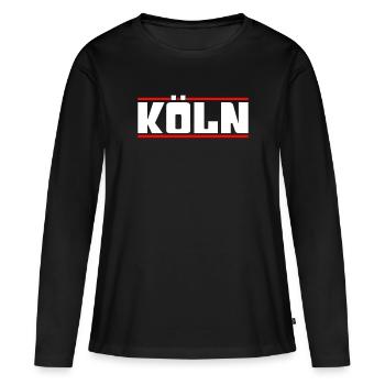 Cologne - T-shirt manches longues Premium bio Femme - noir - Devant - Julia (174cm)
