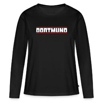 Dortmund - T-shirt manches longues Premium bio Femme - noir - Devant - Julia (174cm)