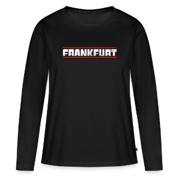 Francfort - T-shirt manches longues Premium bio Femme - noir - Devant - Julia (174cm)
