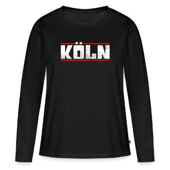 Cologne - T-shirt manches longues Premium bio Femme - noir - Devant - Julia (174cm)