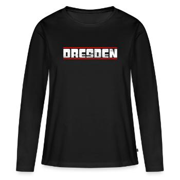 Dresde - T-shirt manches longues Premium bio Femme - noir - Devant - Julia (174cm)