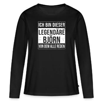 Je suis cette légende pour Björn - T-shirt manches longues Premium bio Femme - noir - Devant - Julia (174cm)