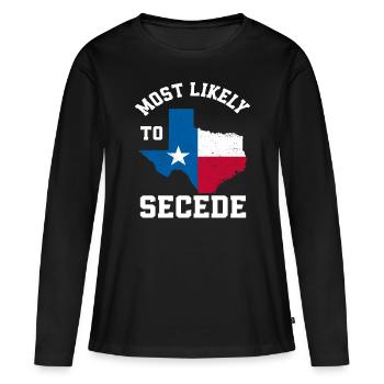 Le Texas s’est séparé - T-shirt manches longues Premium bio Femme - noir - Devant - Julia (174cm)