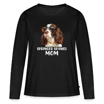 Épagneul springer - T-shirt manches longues Premium bio Femme - noir - Devant - Julia (174cm)