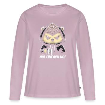 Non, tout simplement non - T-shirt manches longues Premium bio Femme - rose poudré - Devant - Julia (174cm)