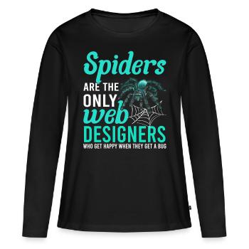 Tarentule Terrarium Amphibian Spider - T-shirt manches longues Premium bio Femme - noir - Devant - Julia (174cm)