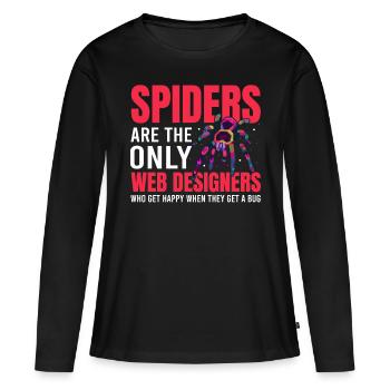 Tarentule Terrarium Amphibian Spider - T-shirt manches longues Premium bio Femme - noir - Devant - Julia (174cm)
