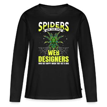 Tarentule Terrarium Amphibian Spider - T-shirt manches longues Premium bio Femme - noir - Devant - Julia (174cm)