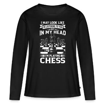 Grandmaster's Chess Chessboard for Chess Players - Women's Premium Organic Long Sleeve Shirt - black - Front - Julia (174cm)