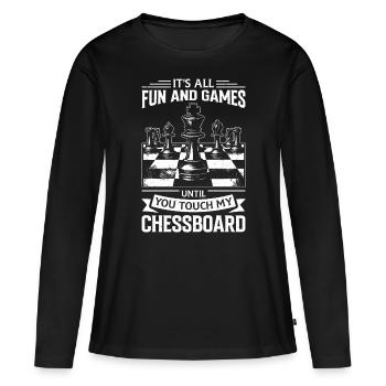 Grandmaster's Chess Chessboard for Chess Players - Women's Premium Organic Long Sleeve Shirt - black - Front - Julia (174cm)