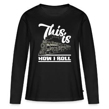 Train Driver Train Trains Profession - Women's Premium Organic Long Sleeve Shirt - black - Front - Julia (174cm)