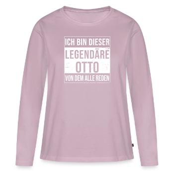 Je suis cette légende pour Otto - T-shirt manches longues Premium bio Femme - rose poudré - Devant - Julia (174cm)