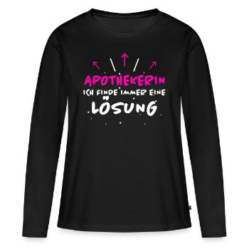 Apothekerin Spruch Apotheke Apothekerin Geschenk - Frauen Premium Bio Langarmshirt - Schwarz - Vorne - Julia (174cm)