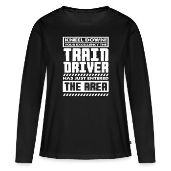 Train Driver Train Trains Hobby - Women's Premium Organic Long Sleeve Shirt - black - Front - Julia (174cm)