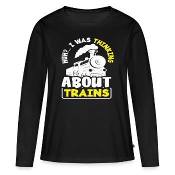 Train Trains Hobby Train Spotter Train Driver - T-shirt manches longues Premium bio Femme - noir - Devant - Julia (174cm)