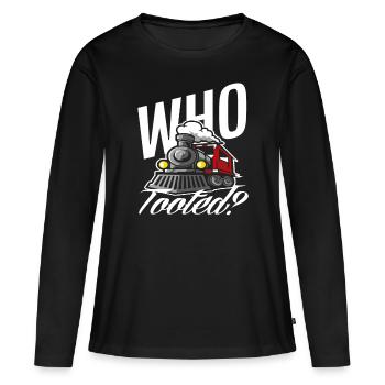 Drôle Conducteur De Train Train Trains - T-shirt manches longues Premium bio Femme - noir - Devant - Julia (174cm)