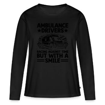 Ambulance Drivers Racing Against Time But With A S - Women's Premium Organic Long Sleeve Shirt - black - Front - Julia (174cm)