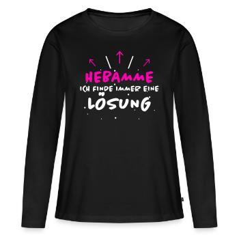 Hebamme Spruch Beruf Lustiges Hebammen Geschenk - Frauen Premium Bio Langarmshirt - Schwarz - Vorne - Julia (174cm)