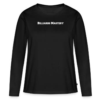 Billard - Maîtrise du billard - T-shirt manches longues Premium bio Femme - noir - Devant - Julia (174cm)