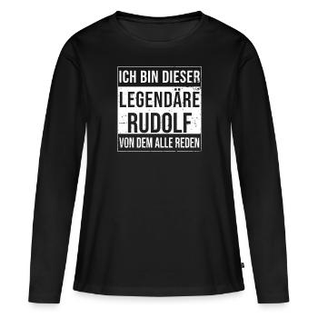 Je suis cette légende pour Rudolf - T-shirt manches longues Premium bio Femme - noir - Devant - Julia (174cm)