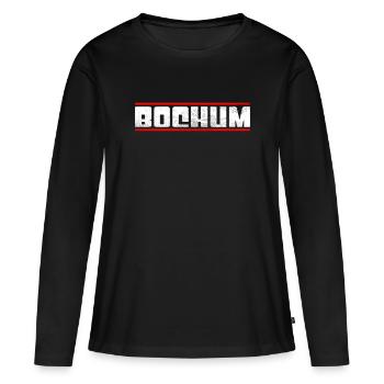 Bochum - Frauen Premium Bio Langarmshirt - Schwarz - Vorne - Julia (174cm)