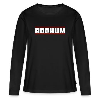 Bochum - Frauen Premium Bio Langarmshirt - Schwarz - Vorne - Julia (174cm)