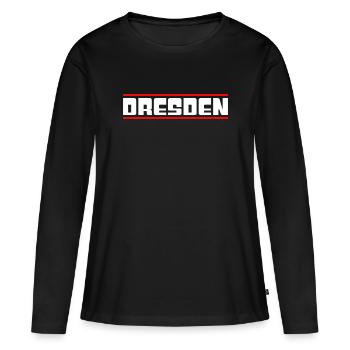Dresde - T-shirt manches longues Premium bio Femme - noir - Devant - Julia (174cm)