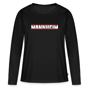 Mannheim - T-shirt manches longues Premium bio Femme - noir - Devant - Julia (174cm)
