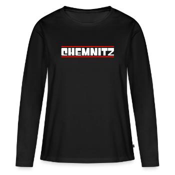 Chemnitz - T-shirt manches longues Premium bio Femme - noir - Devant - Julia (174cm)