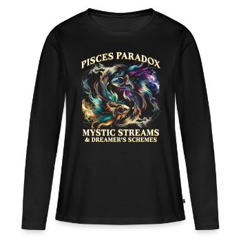 Horoscope Poissons Paradoxe des Poissons - T-shirt manches longues Premium bio Femme - noir - Devant - Julia (174cm)